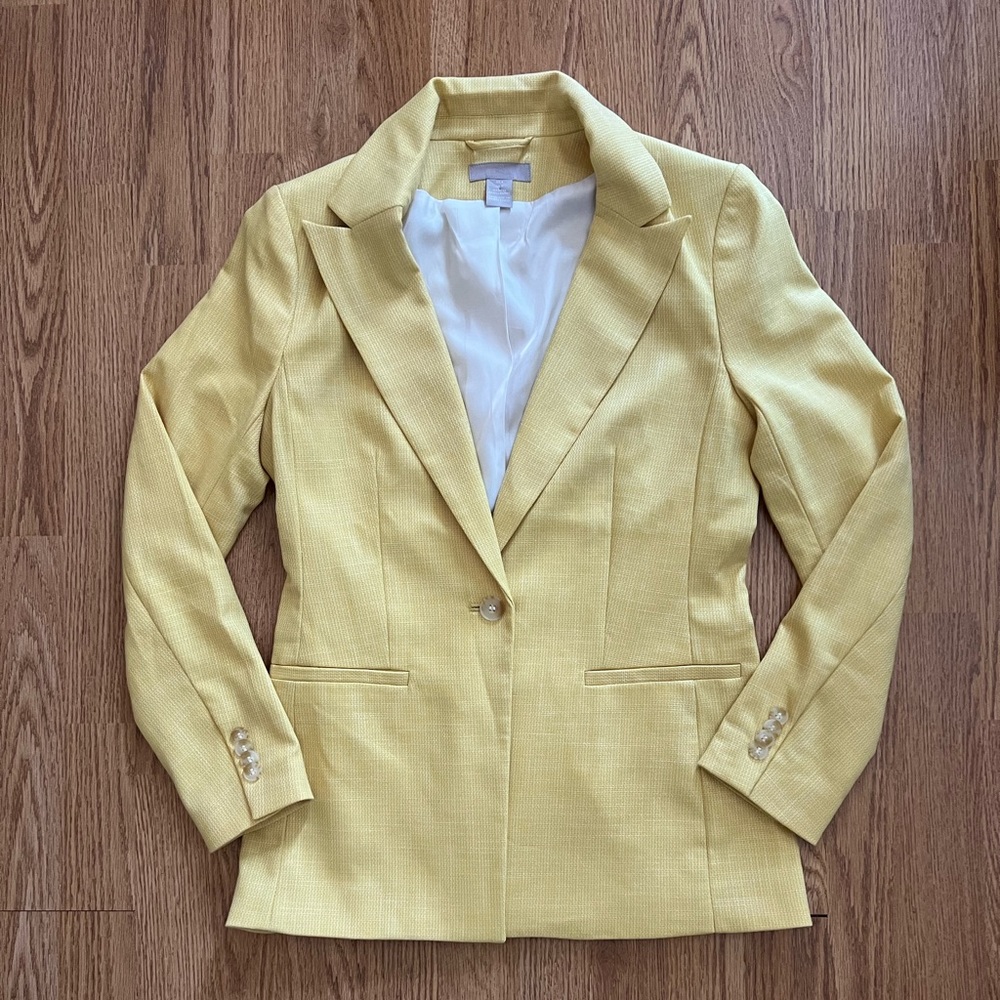 H&M Yellow Single-Button Blazer